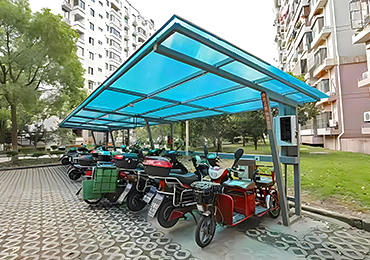 小區(qū)電動(dòng)車充電棚效果圖