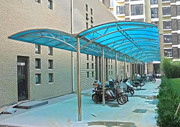 蝴蝶款式非機(jī)動車停車棚