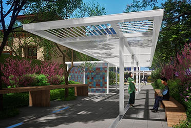 湘西公園鋼結(jié)構(gòu)廊架圖片加工定制單臂不銹鋼廊架