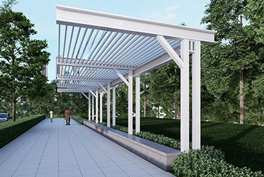 阿里公園戶外休憩單邊廊架