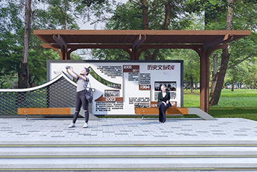 文昌公園景區(qū)單邊休閑廊架